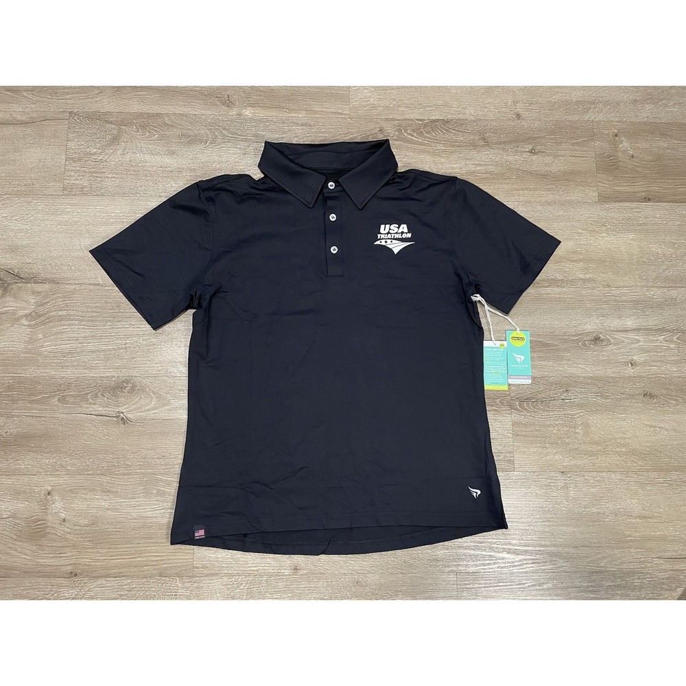 USA Swimming Men's Black Polo Shirt